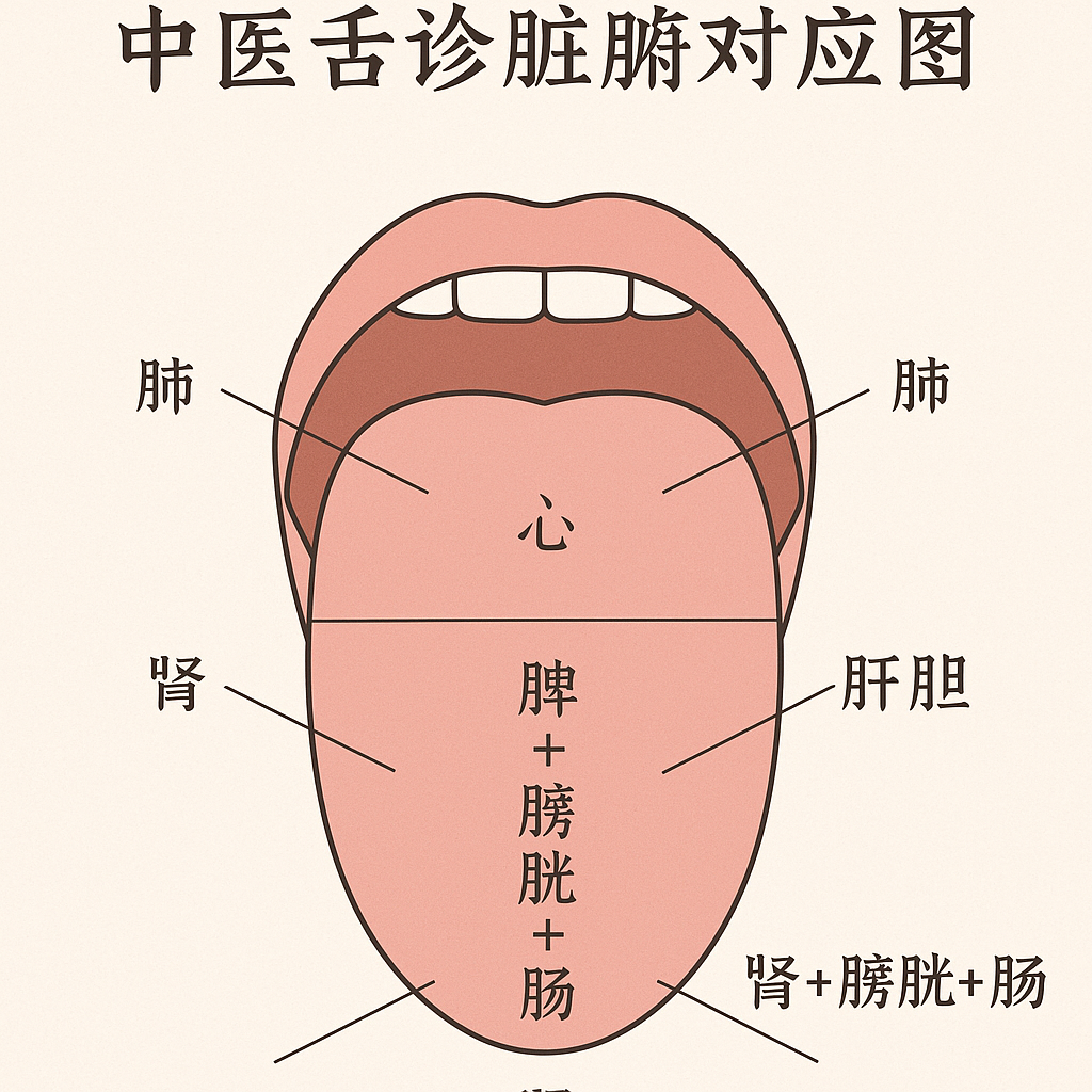 中医舌诊脏腑对应图